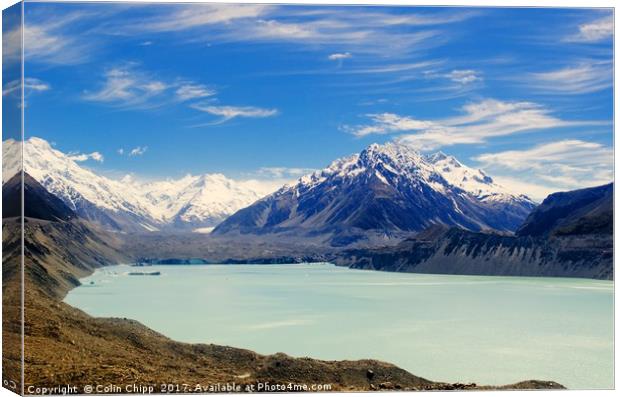 Tasman Glacier and lake Canvas Print by Colin Chipp