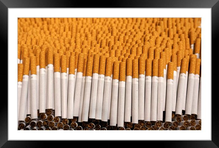 Lines Of Cigarettes Framed Mounted Print by Simon Annable