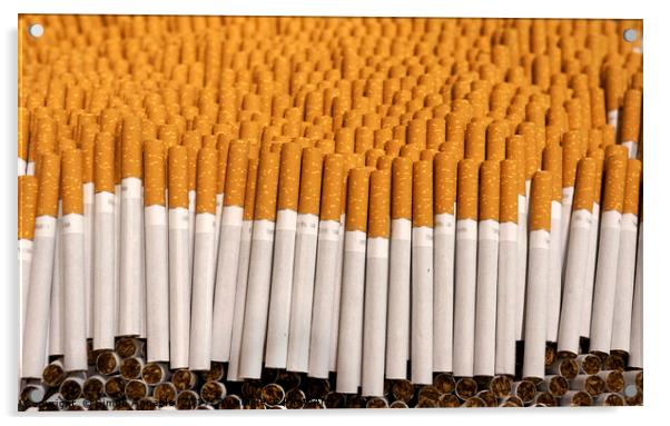 Lines Of Cigarettes Acrylic by Simon Annable