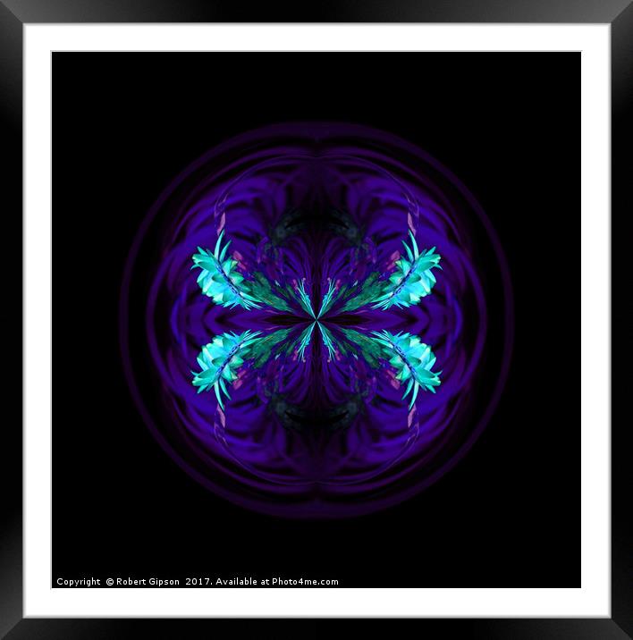  Blue flowered globe abstract Framed Mounted Print by Robert Gipson