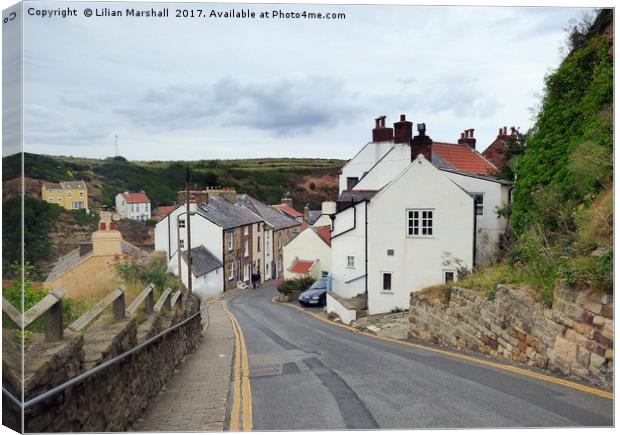Down to the village of Staithes Canvas Print by Lilian Marshall