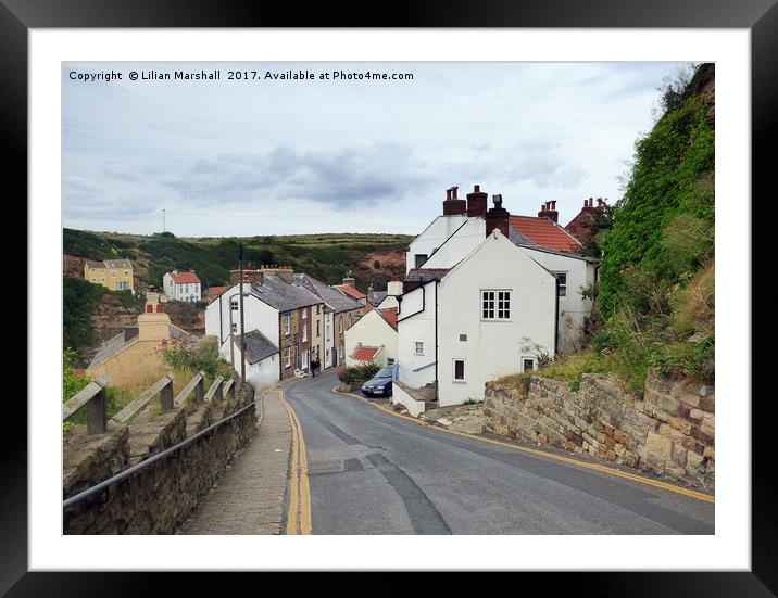 Down to the village of Staithes Framed Mounted Print by Lilian Marshall