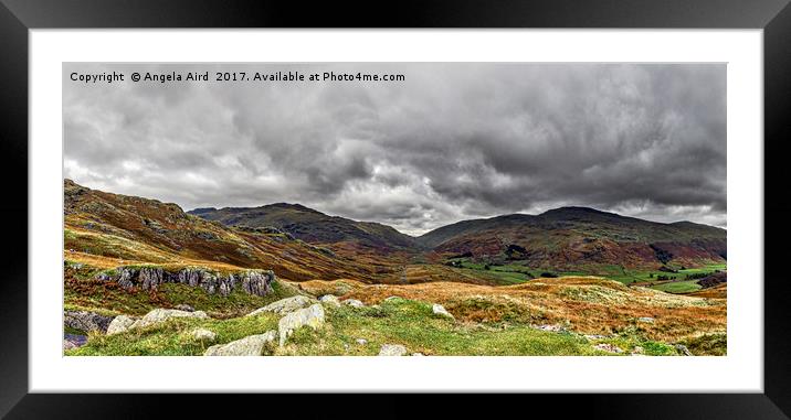 Hardknott Pass. Framed Mounted Print by Angela Aird