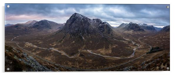 Beinn A'Chrulaiste Panoramic   Acrylic by James Grant