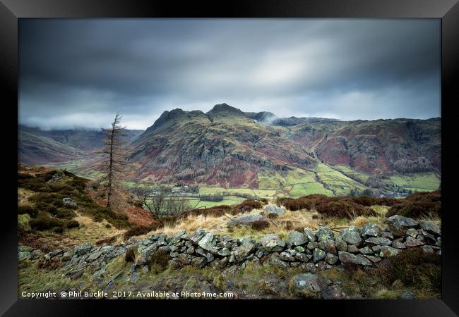 Langdale Pikes Framed Print by Phil Buckle