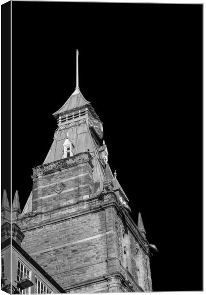 Newport Market Tower Mono Canvas Print by Steve Purnell