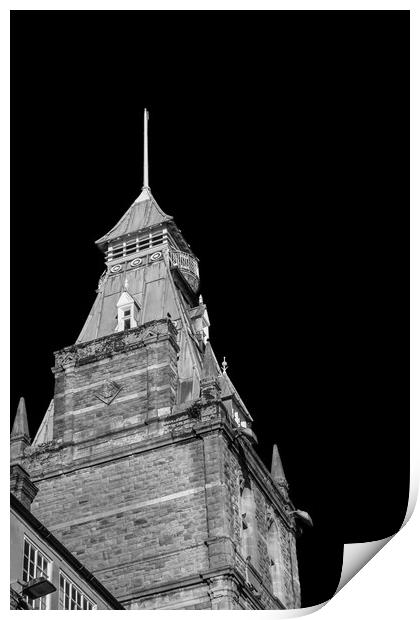 Newport Market Tower Mono Print by Steve Purnell