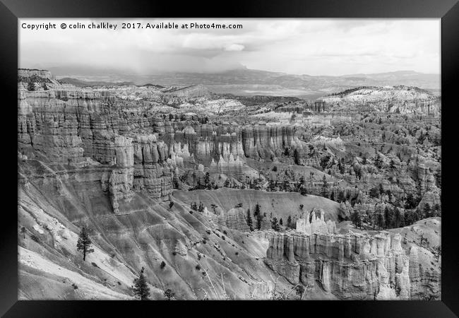 The Silent City in Bryce Canyon - Mono Framed Print by colin chalkley