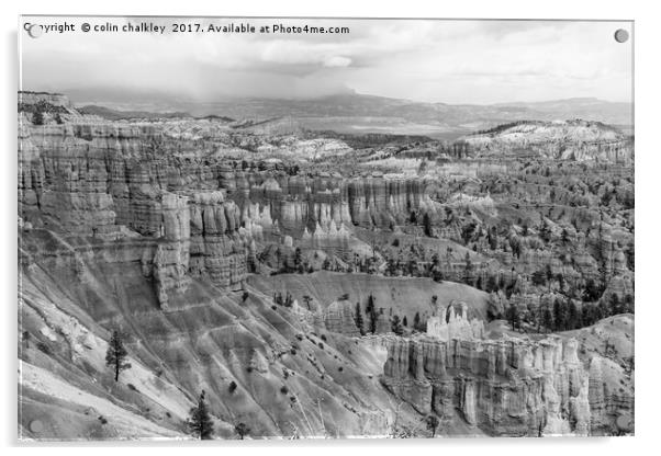 The Silent City in Bryce Canyon - Mono Acrylic by colin chalkley
