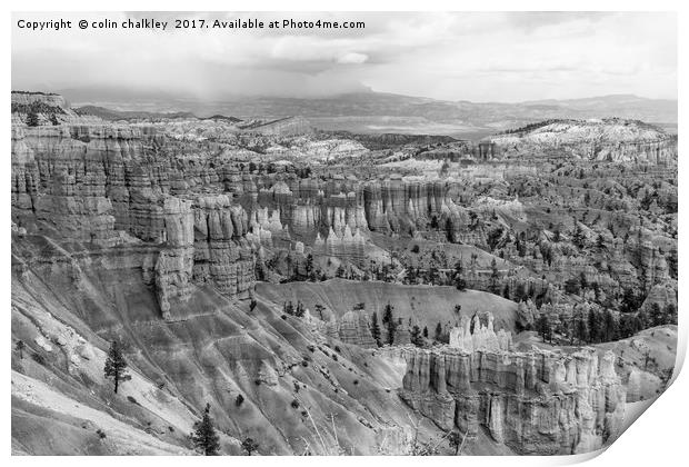 The Silent City in Bryce Canyon - Mono Print by colin chalkley