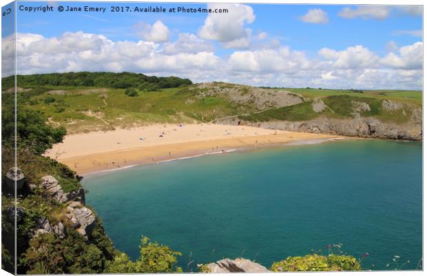 Baraundle Bay, Pembrokeshire, West Wales Canvas Print by Jane Emery