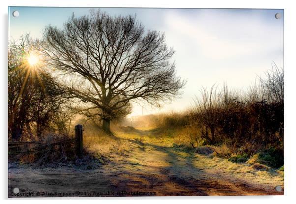 Ringstead Sunrise Acrylic by Alan Simpson