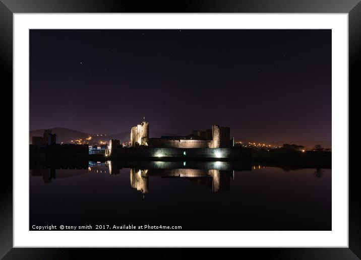 Caerphilly Castle Framed Mounted Print by tony smith