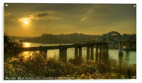 Brunel Bridge Sunset  Acrylic by Rob Hawkins