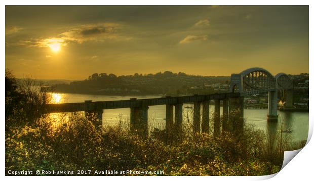 Brunel Bridge Sunset  Print by Rob Hawkins