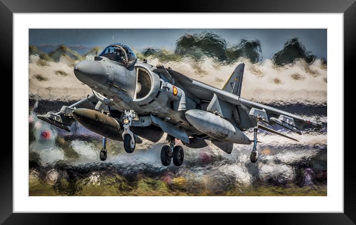 Harrier Hover Framed Mounted Print by Gareth Burge Photography