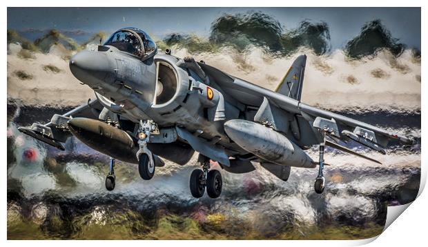 Harrier Hover Print by Gareth Burge Photography