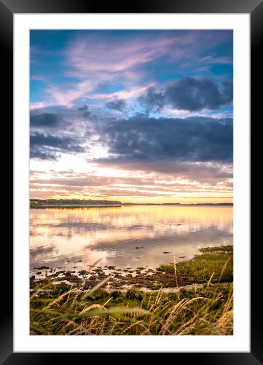 Sun setting at Budle Bay........ Framed Mounted Print by Naylor's Photography