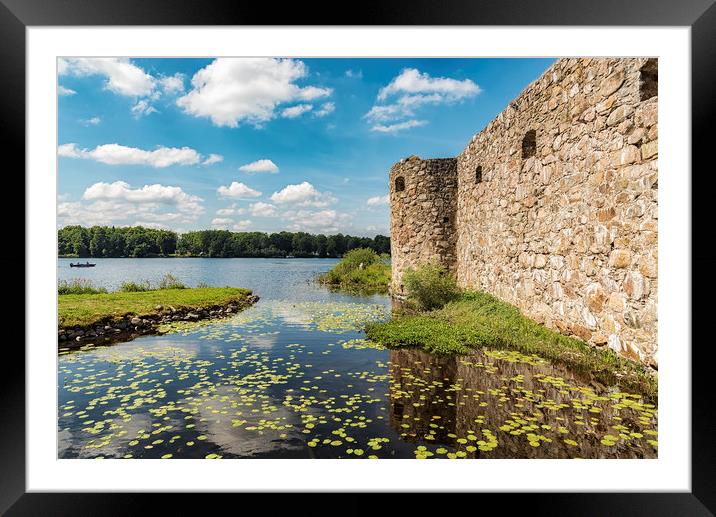 Kronobergs Castle Ruin Lakeview Framed Mounted Print by Antony McAulay