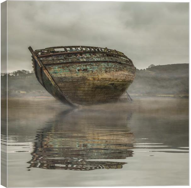 Reflections in The Mist , Dulas Bay  Canvas Print by Chris Evans