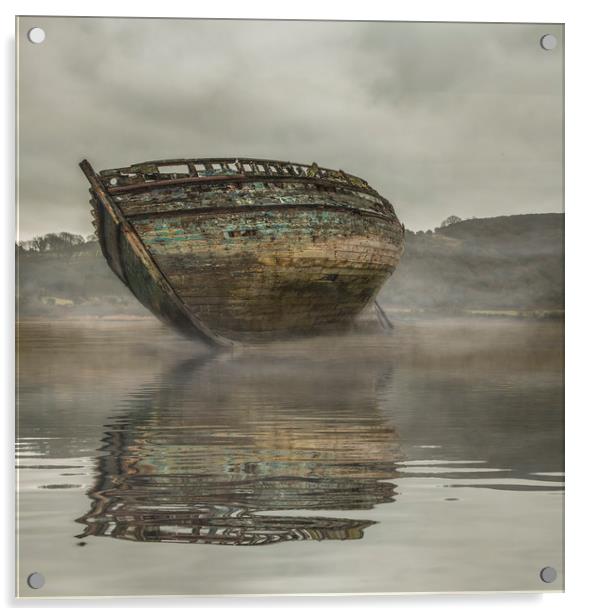 Reflections in The Mist , Dulas Bay  Acrylic by Chris Evans