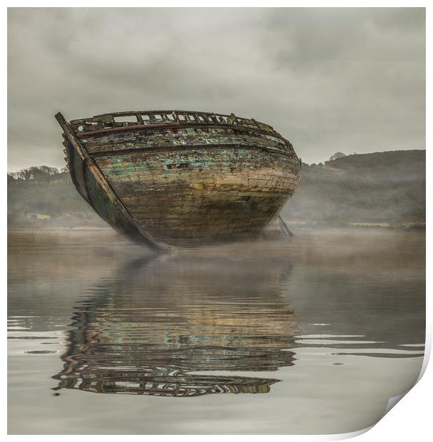 Reflections in The Mist , Dulas Bay  Print by Chris Evans