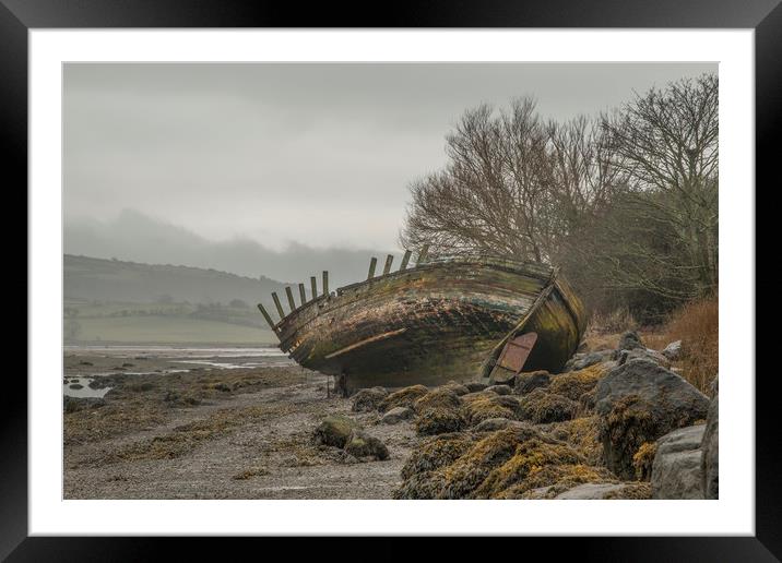 Old fishing Boat in Dulas Bay  Framed Mounted Print by Chris Evans