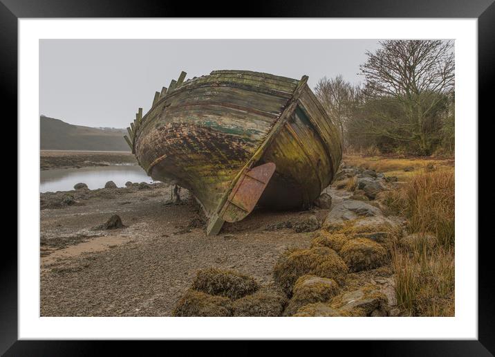 Old Wreck in Dulas Bay  Framed Mounted Print by Chris Evans