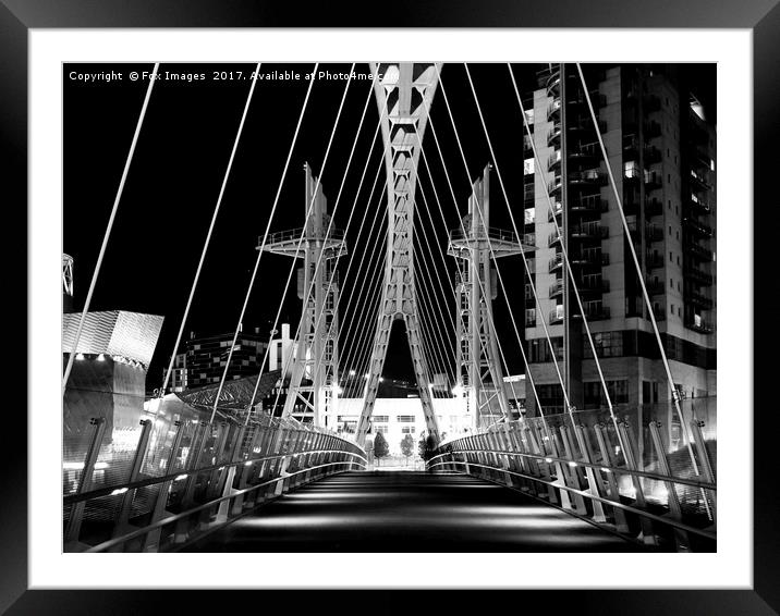 Bridge at manchester media city Framed Mounted Print by Derrick Fox Lomax