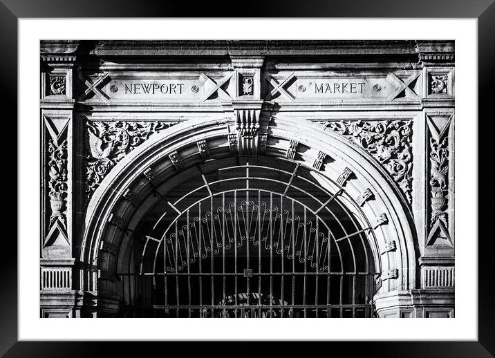 Newport Market Entrance Mono Framed Mounted Print by Steve Purnell