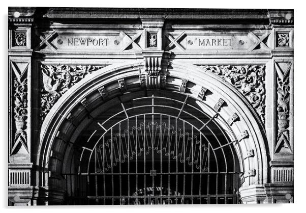 Newport Market Entrance Mono Acrylic by Steve Purnell