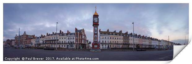 Weymouth Clock Panoramic Print by Paul Brewer