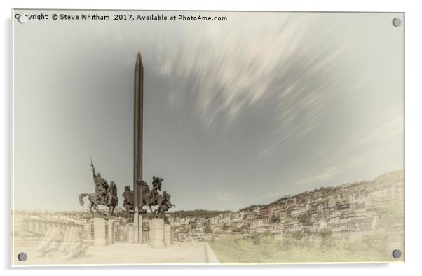 Four Kings monument, Veliko Tarnovo. Acrylic by Steve Whitham