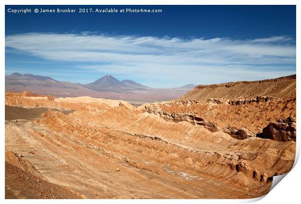 Atacama Desert near San Pedro de Atacama Chile Print by James Brunker