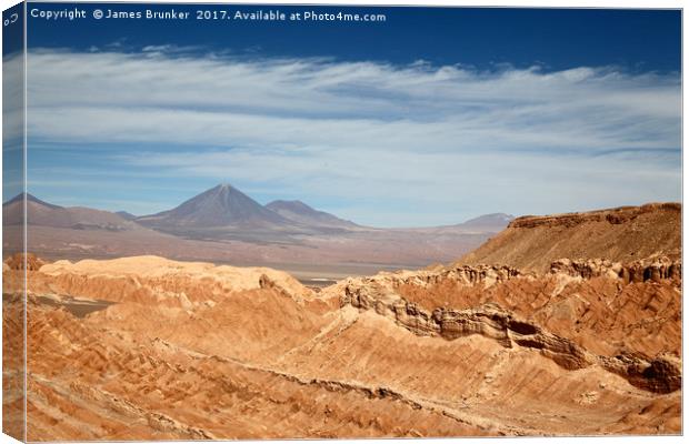 Atacama Desert near San Pedro de Atacama Chile Canvas Print by James Brunker
