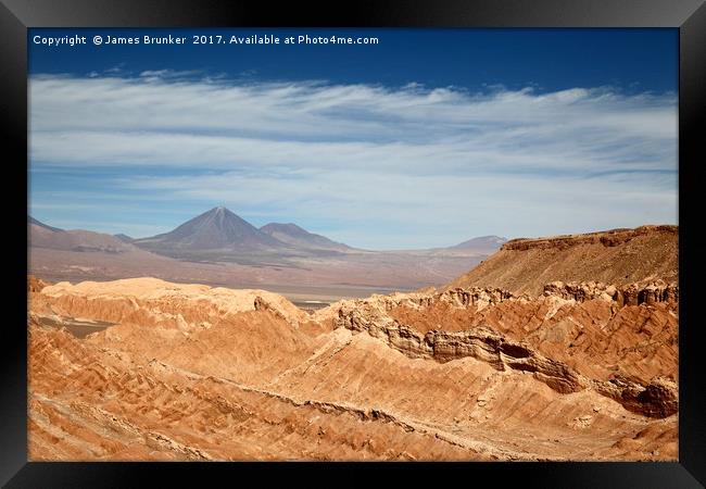 Atacama Desert near San Pedro de Atacama Chile Framed Print by James Brunker