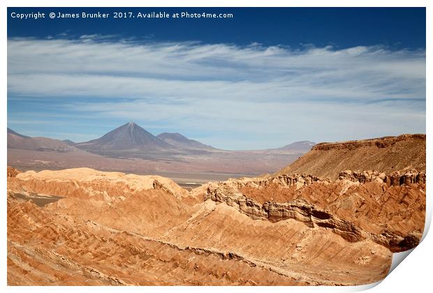 Atacama Desert near San Pedro de Atacama Chile Print by James Brunker