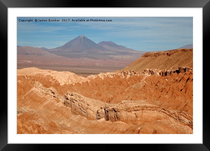 Atacama Desert and Licancabur Volcano Chile Framed Mounted Print by James Brunker