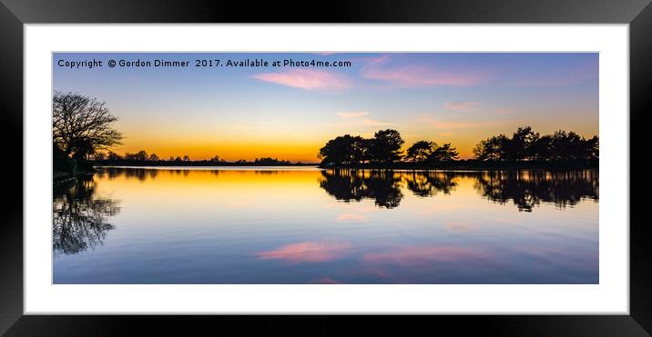 A Wide Perspective of a Sunset Over Hatchet Pond Framed Mounted Print by Gordon Dimmer