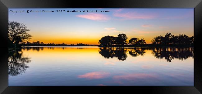 A Wide Perspective of a Sunset Over Hatchet Pond Framed Print by Gordon Dimmer
