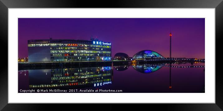 Glasgow River Clyde Panorama Framed Mounted Print by Mark McGillivray