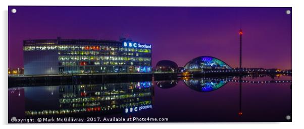 Glasgow River Clyde Panorama Acrylic by Mark McGillivray