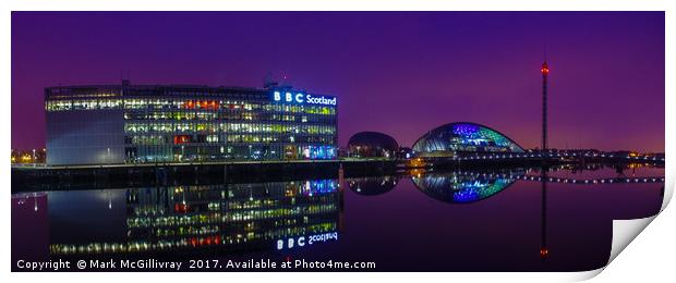 Glasgow River Clyde Panorama Print by Mark McGillivray