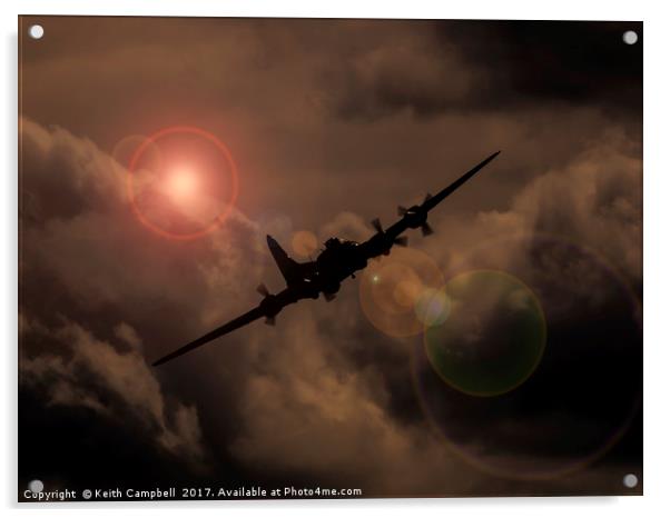USAF B-17 Flying Fortress Acrylic by Keith Campbell