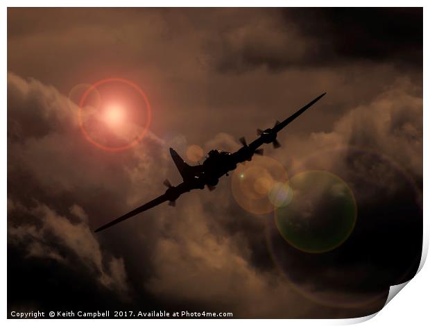USAF B-17 Flying Fortress Print by Keith Campbell