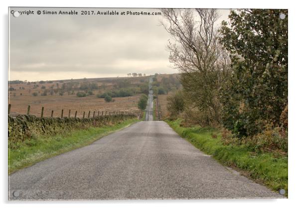 Derbyshire Roman Road Acrylic by Simon Annable