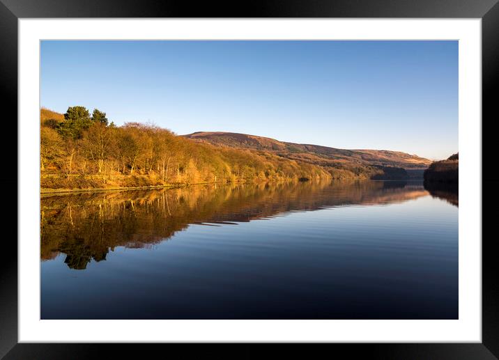 Winter morning at Woodhead reservoirs Framed Mounted Print by Andrew Kearton