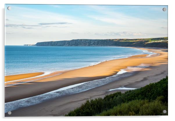 Hunmanby sands, Filey Bay, North Yorkshire Acrylic by Andrew Kearton