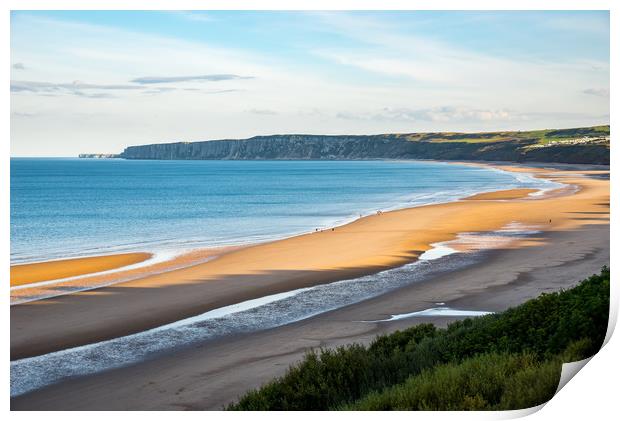 Hunmanby sands, Filey Bay, North Yorkshire Print by Andrew Kearton