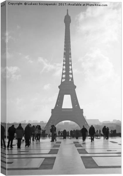 Eiffel Tower view from Trocadero Canvas Print by Łukasz Szczepański